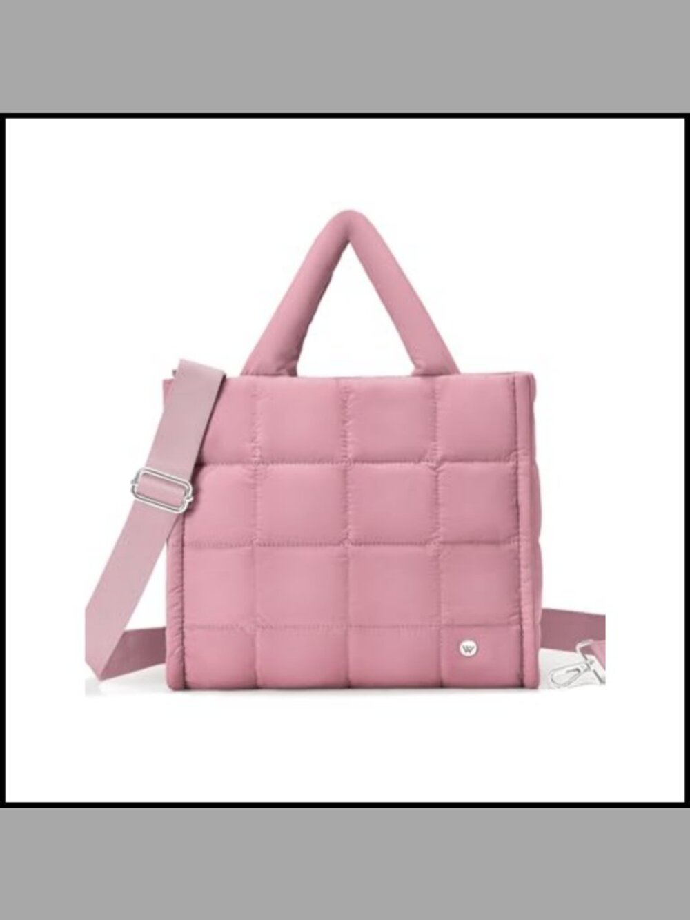 Quilted Puffer Tote Bag Lightweight Nylon Crossbody Shoulder Bag